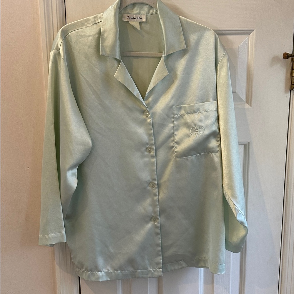 Vintage Christian Dior Silky Sleep Button Down Shirt